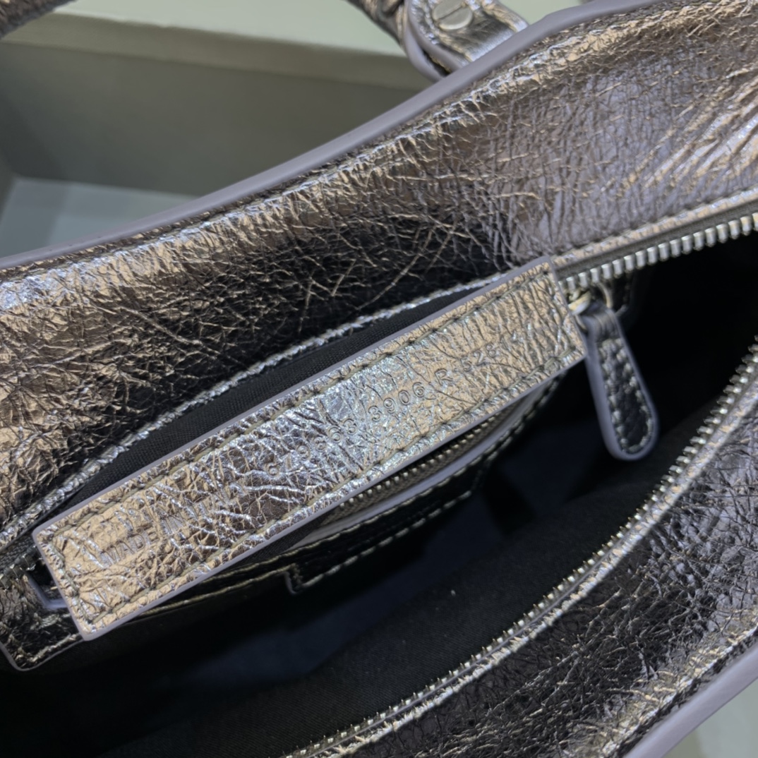 Balenciaga Neo Cagole XS Handbag With Rhinestones Shoulder Bag Silver Gray